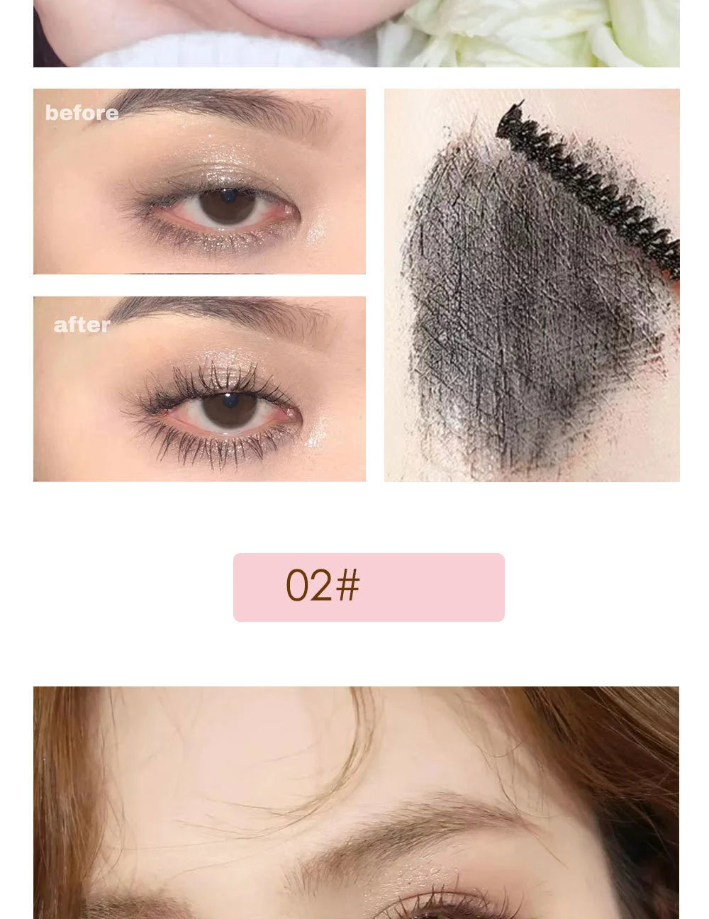 Ultra-fine Small Brush Head Mascara Lengthening Black 3D Lash Eyelash Extension Eye Lashes Long-wearing Black Color Mascara