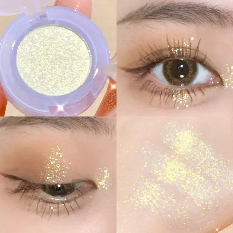 Monochrome Glitter Eyeshadow Pearlescent Highlighter Powder Makeup Diamond Eye Shadow Palette Bright Shiny Eye Makeup Cosmetics