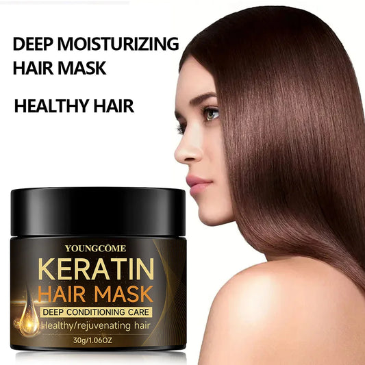 Keratin Hair Mask Professional Hair Mask Deep Nourishing Hair Care Repair Damaged Hair Restore Shine Suitable For All Hair Types