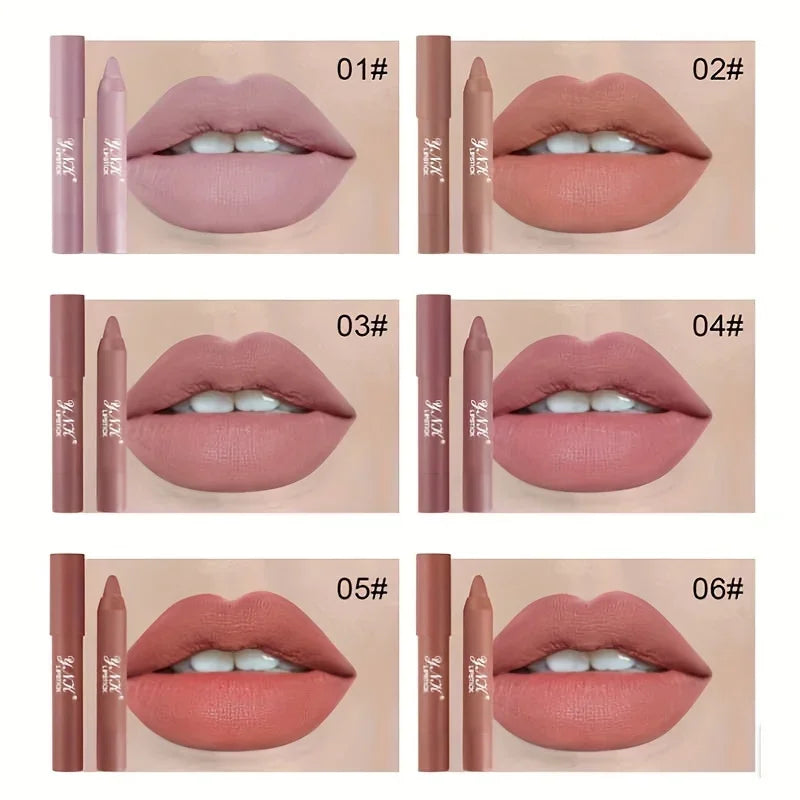 Nude Series Velvet Matte Lipstick Pencil Waterproof Long Lasting Red Lip Stick Non-Stick Cup Makeup Lip Tint Pen Cosmetic Makeup