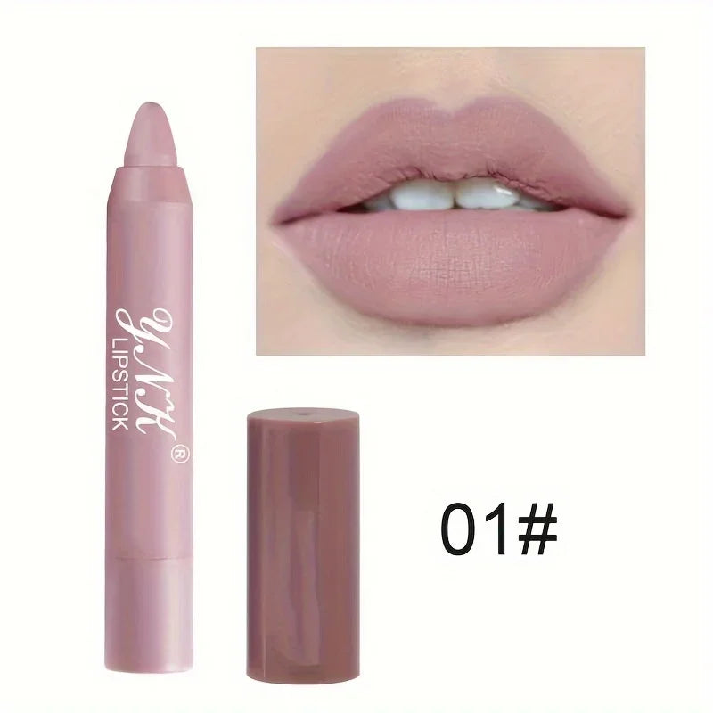 Nude Series Velvet Matte Lipstick Pencil Waterproof Long Lasting Red Lip Stick Non-Stick Cup Makeup Lip Tint Pen Cosmetic Makeup