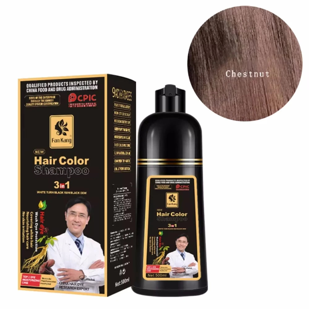 Hair Color Shampoo for Gray Hair 3 in 1 Black Hair Dye Shampoo for Women&Men Natural Herbal Safety Nourishing Hair Care Cream