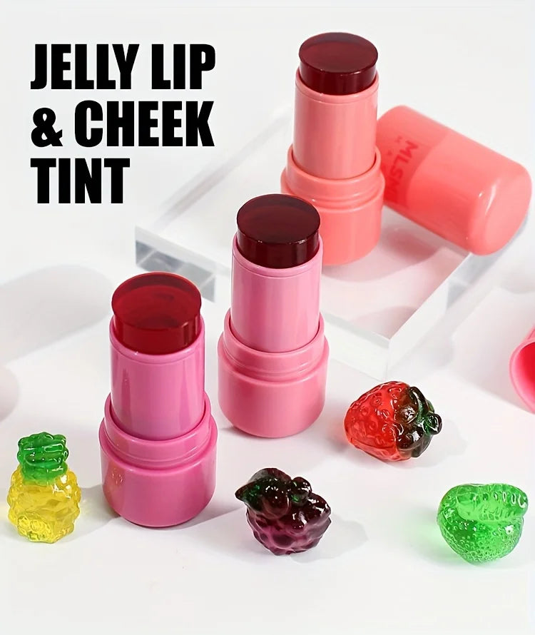 Jelly Blush Stick Makeup, Water Jelly Tint Stick, Lip and Cheek Jelly Blush Stick Lipstick, Lightweight