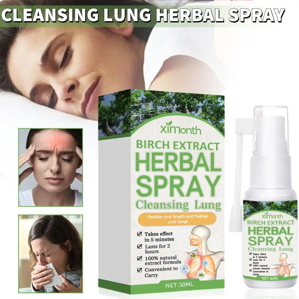 30ml Herbal Lung Cleansing Repair Spray Natural Nasal Nose Breath Cleaning Care Relieve Respiratory Discomfort