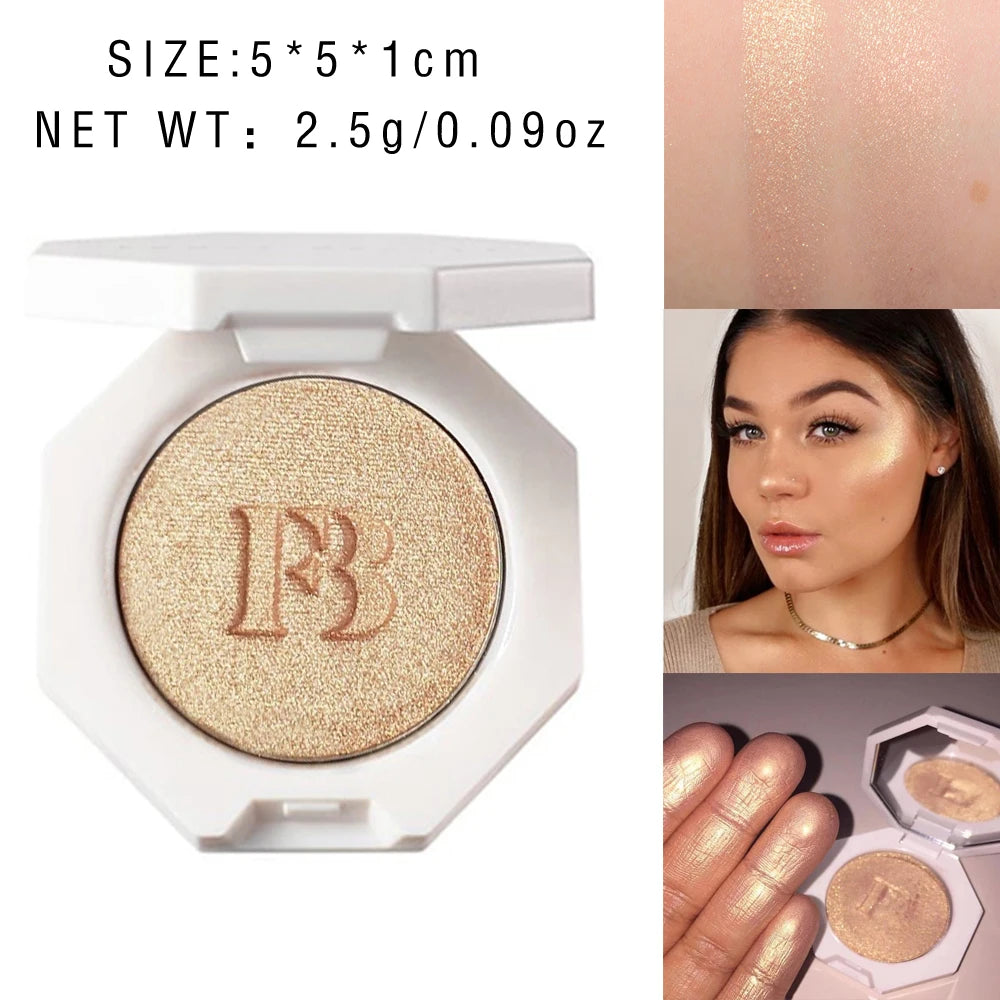 FB Highlighter Wattabrat 3D Baby Pink Shimmering Body Highlighter Makeup Palette Face Highlight Contouring Smooth Glitter Powder