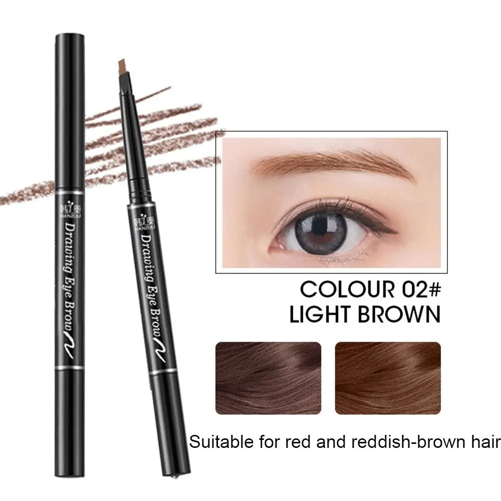 1PC Double Ended Eyebrow Pencil Rotatable Triangle Eye Brow Pen Waterproof Waterproof Beauty Makeup Tool With Brush Makeup Tool