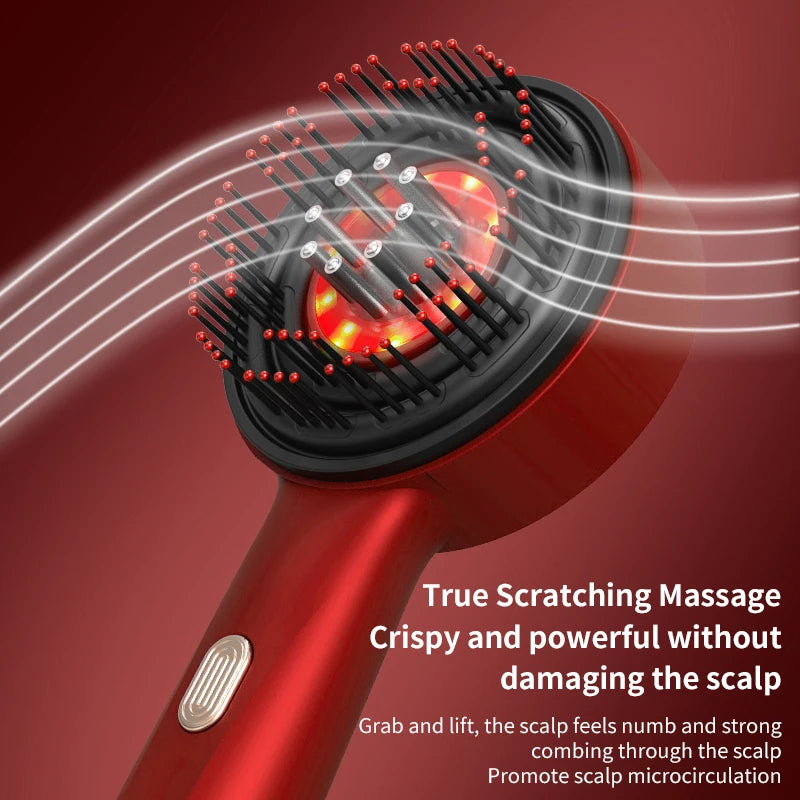 Electric Vibration Massage Comb Red Light Therapy Hair Growth Massage Scalp Brush Anti Hair Loss Liquid Oil Applicator Hair Care