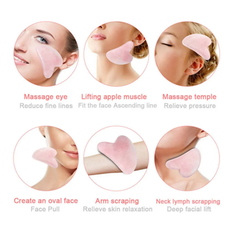 1pc Heart Shape SPA Massage Beeswax Gua sha Scraping Massage Scraper Face Massager Acupuncture Guasha Board Massager for Face