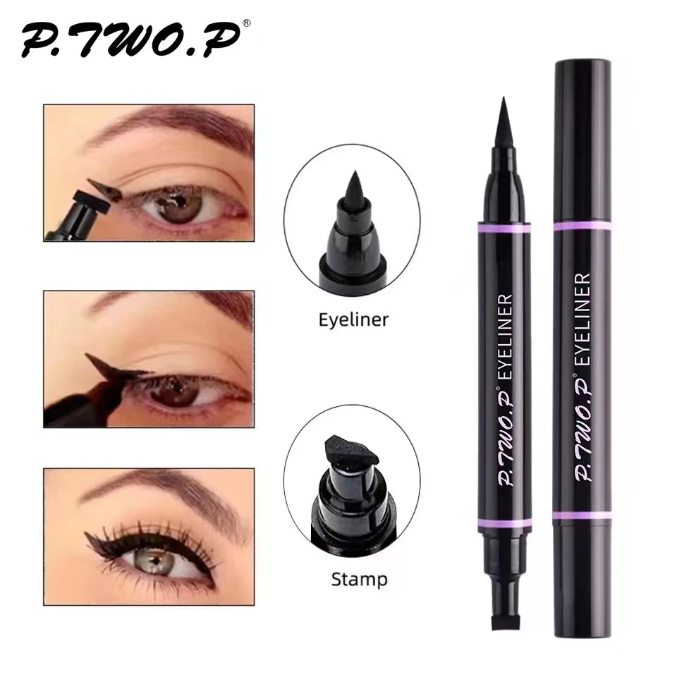 P.TWO.P Stamp Eyeliner Pencil 1 Pcs Double-ended Waterproof Quick Drying Long-Lasting Liquid Eyeliner Makeup Eyes Cosmetics Tool