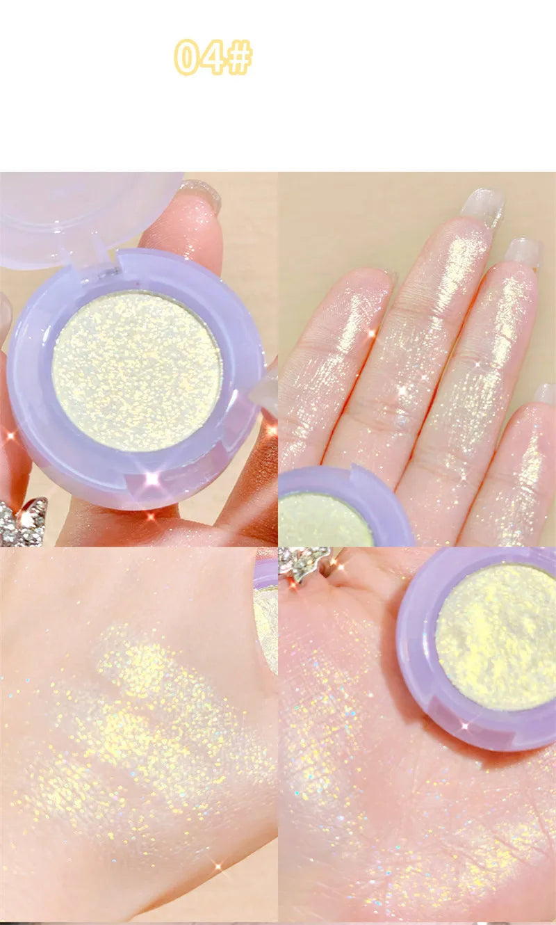 Monochrome Glitter Eyeshadow Pearlescent Highlighter Powder Makeup Diamond Eye Shadow Palette Bright Shiny Eye Makeup Cosmetics