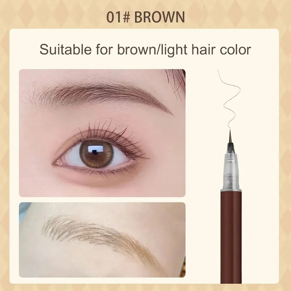 0.01mm Ultra Fine Liquid Eyebrow Pen Waterproof Natural Color Not Smudge Eyebrow BIYA Makeup Pencil