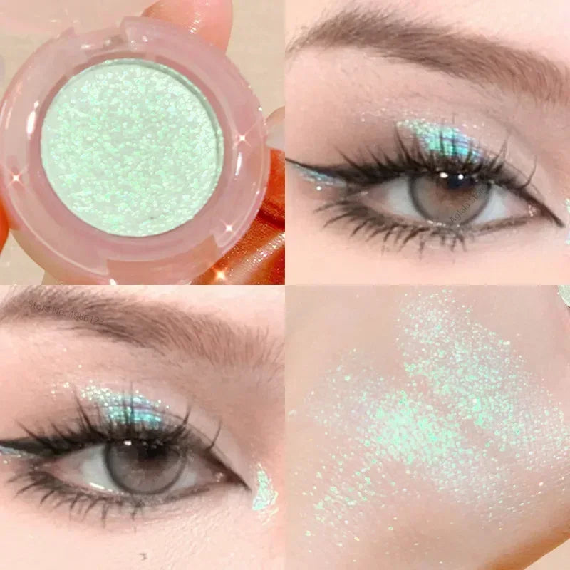 Monochrome Glitter Eyeshadow Pearlescent Highlighter Powder Makeup Diamond Eye Shadow Palette Bright Shiny Eye Makeup Cosmetics