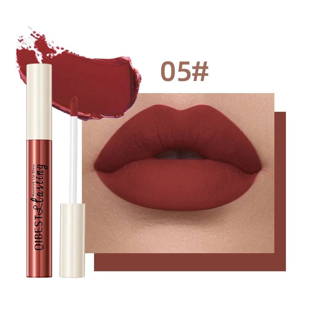 Matte Liquid Lipstick, Non-Stick Cup, Waterproof, Long-Lasting, Smudge-Proof, Velvet Finish, Transfer-Resistant Lip Gloss