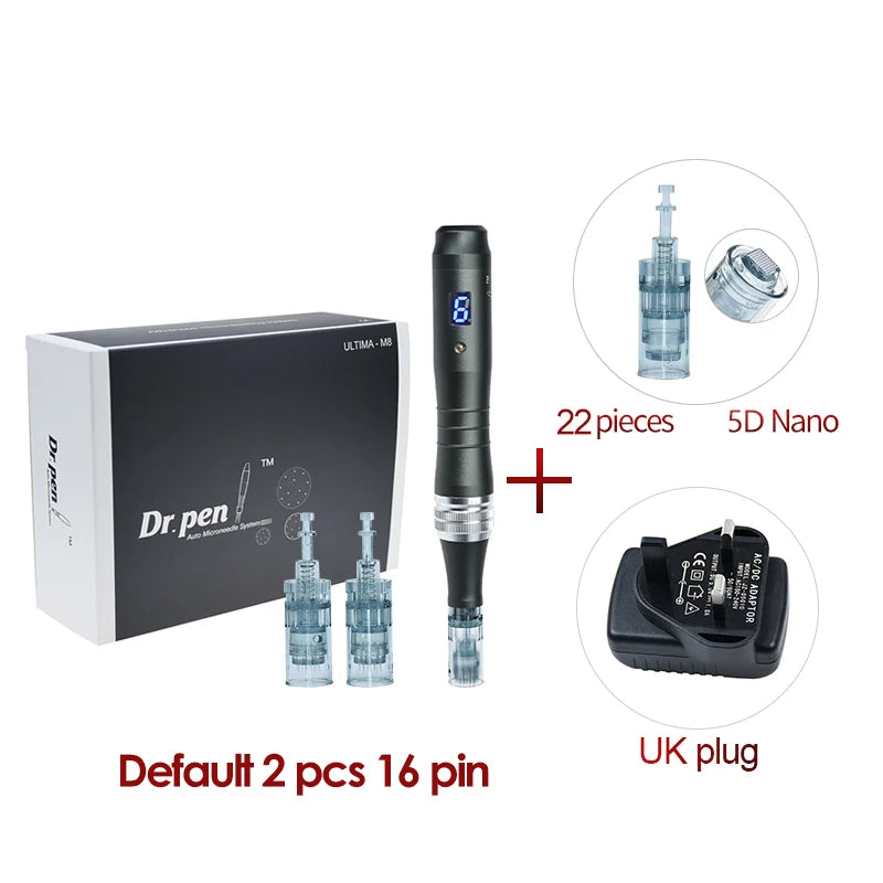 Dr pen Ultima M8 With 22 Cartridge Wireless Derma Microneedle Pen Skincare Kit MTS Treatment Professionals Use Beauty Machine