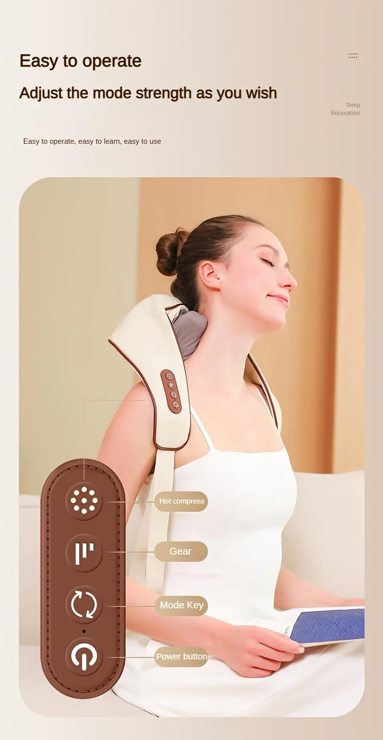 Shoulder and Neck Massager Professional Edition - With realistic humanoid massage, rechargeable to relax muscles, home masseur