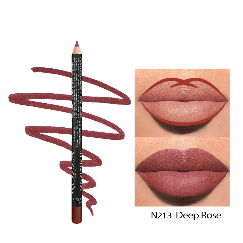 14 Color Nude Matte Lipstick Pencil Long-lasting Waterproof Lip Pencil High Pigmented Lip Liner Lip Makeup Tool