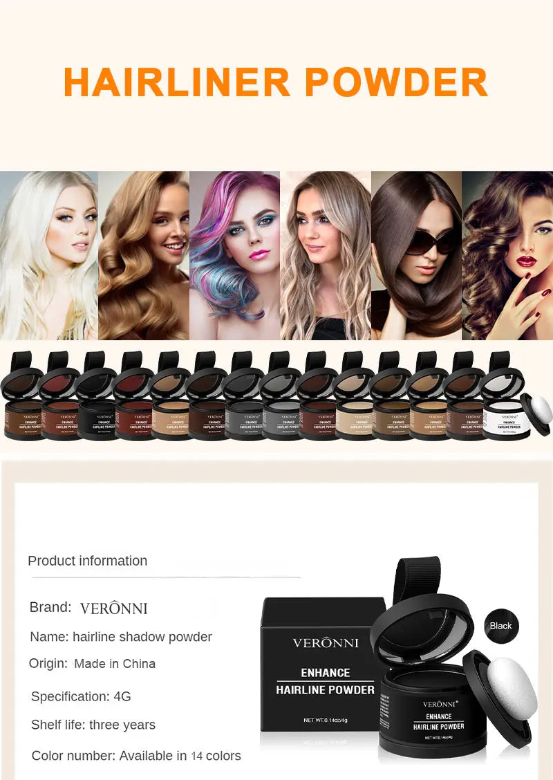 14 Color Hair Line Powder Black Root Up Natural Instant Waterproof Hairline Shadow Concealer Coverage Paint Repair Fill In Hair