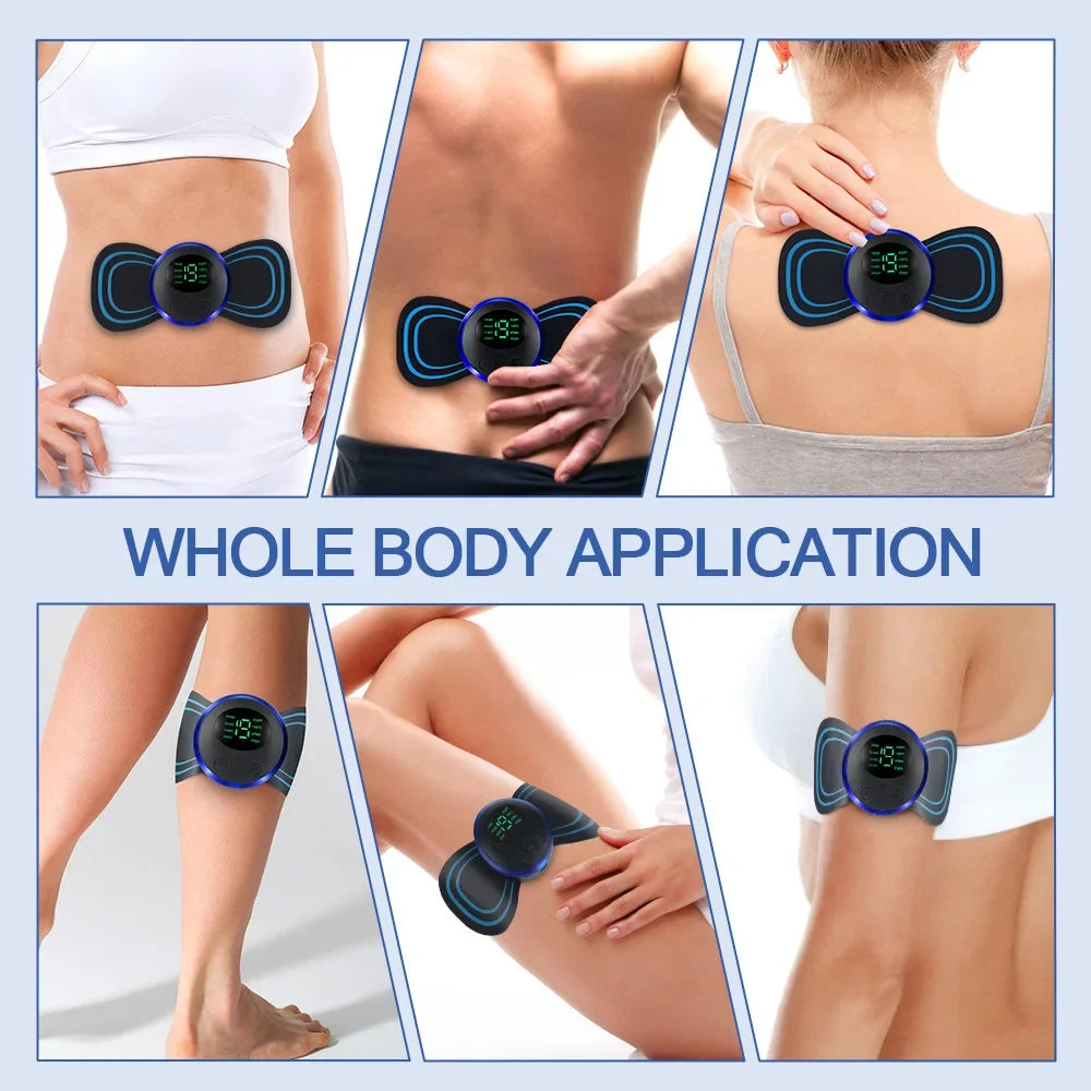 Electric EMS Neck Massager Mini Cervical Back Patch Stimulator Massageador Mat Portable Gel Pad Stickers Slim