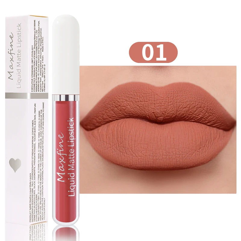 Matte liquid lipstick Waterproof sexy velvet lip glaze Long lasting moisturizing lipstick