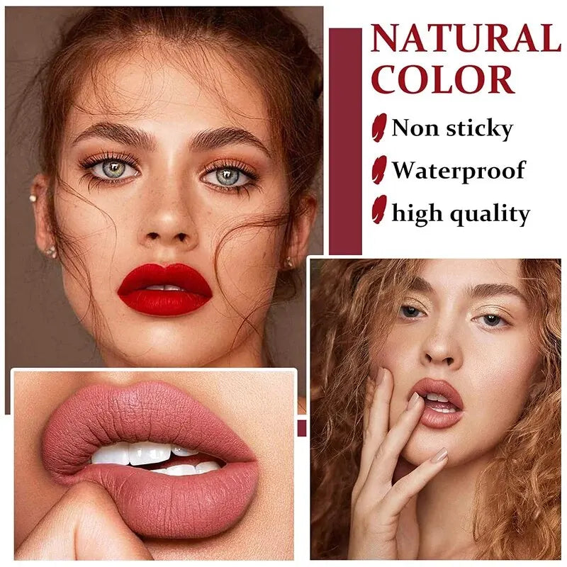 HANDAIYAN High-pigmented Matte Lipstick Velvet Waterproof Long-lasting Makeup Lips Cosmetics