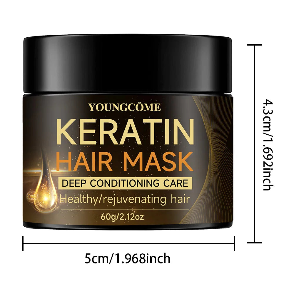 Keratin Hair Mask Professional Hair Mask Deep Nourishing Hair Care Repair Damaged Hair Restore Shine Suitable For All Hair Types