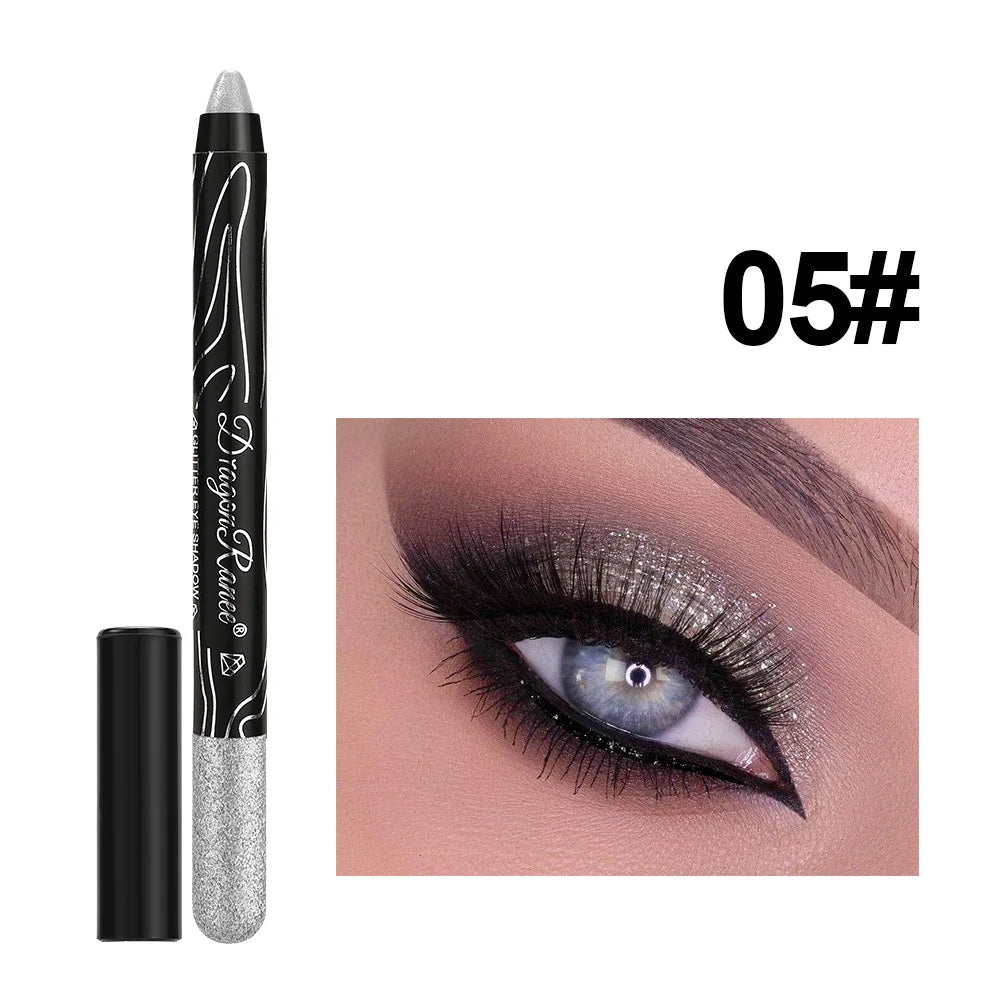 1Pc Metallic Purple Eyeshadow Pencil Glitter Silkworm Liner Pen Highlighter Long Lasting Gold Blue Cream Eye Shadow Stick Makeup