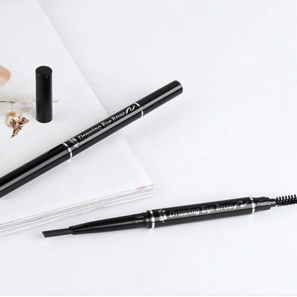 1PC Double Ended Eyebrow Pencil Rotatable Triangle Eye Brow Pen Waterproof Waterproof Beauty Makeup Tool With Brush Makeup Tool