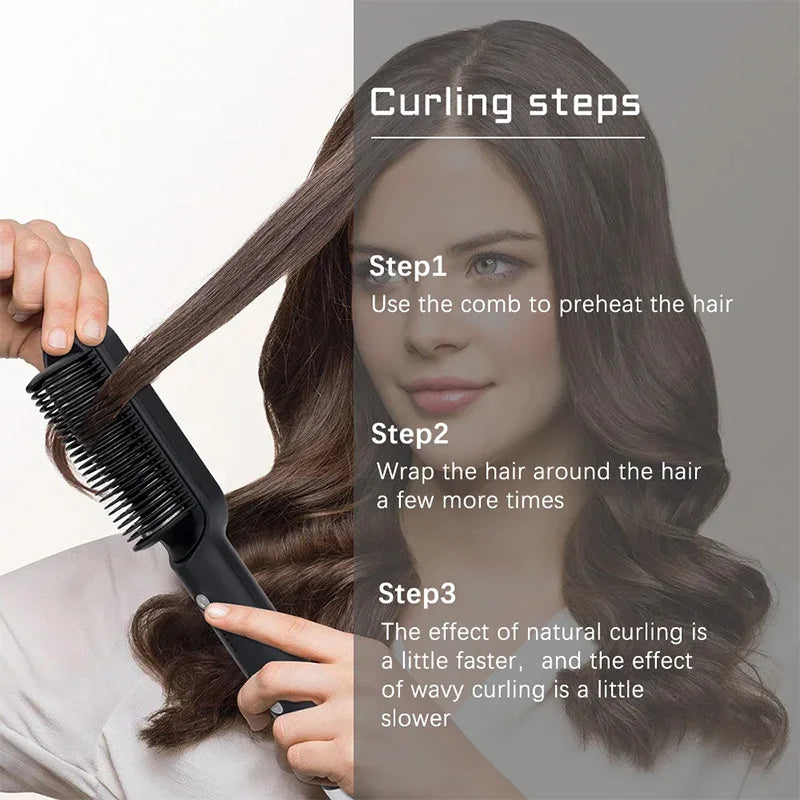 Electric Hot Comb Multifunctional Straight Hair Straightener Comb Negative Ion Anti-Scalding Styling Tool Straightening Brush