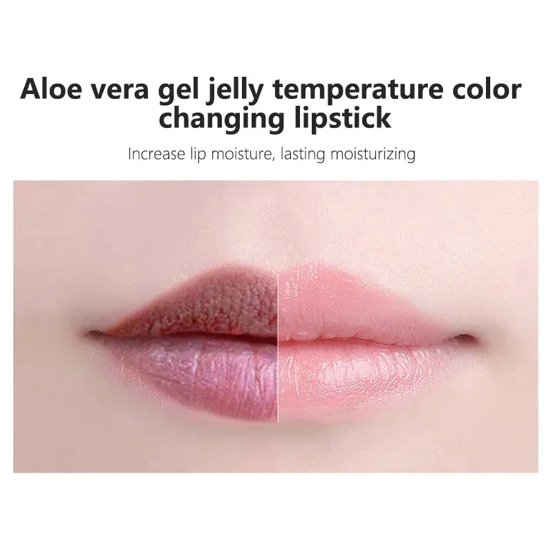 Spring Aloe Vera Moisturizing Lipstick Long Lasting Nouritious Lip Balm Temperature Changing Color lipgloss Lip Makeup Comestics