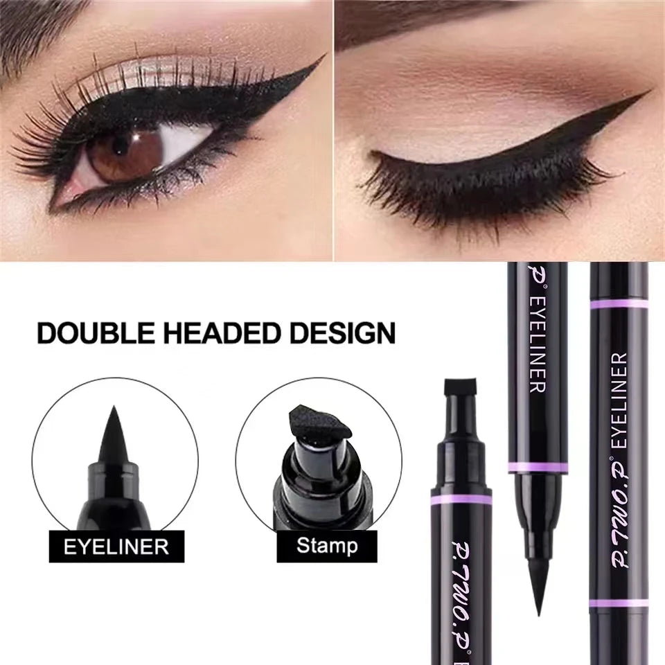 P.TWO.P Stamp Eyeliner Pencil 1 Pcs Double-ended Waterproof Quick Drying Long-Lasting Liquid Eyeliner Makeup Eyes Cosmetics Tool