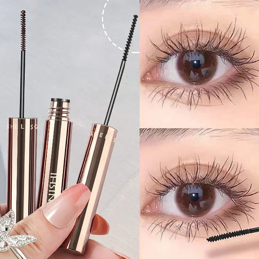 Silk Fiber Matte Mascara Makeup Ultra-Fine Brush Lengthens Eyelashes Waterproof Fast Dry Brown Black Curling Mascara Comestic