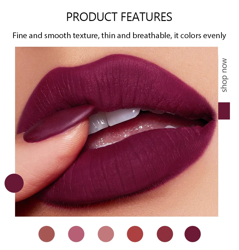 HANDAIYAN High-pigmented Matte Lipstick Velvet Waterproof Long-lasting Makeup Lips Cosmetics