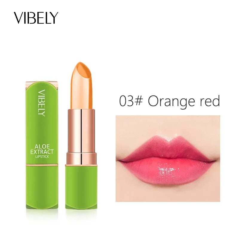 Spring Aloe Vera Moisturizing Lipstick Long Lasting Nouritious Lip Balm Temperature Changing Color lipgloss Lip Makeup Comestics