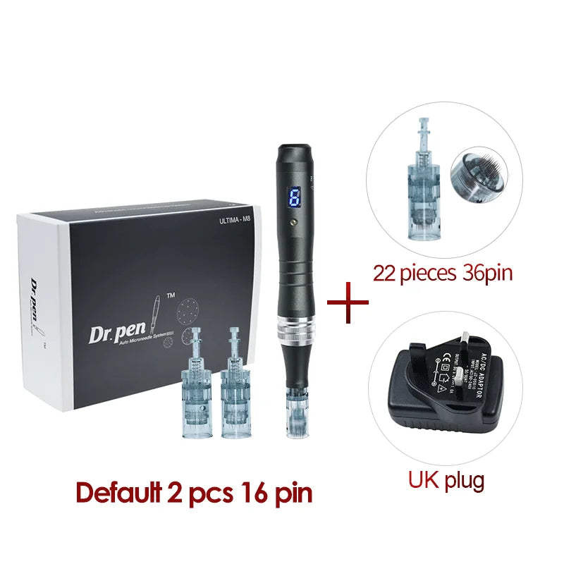 Dr pen Ultima M8 With 22 Cartridge Wireless Derma Microneedle Pen Skincare Kit MTS Treatment Professionals Use Beauty Machine