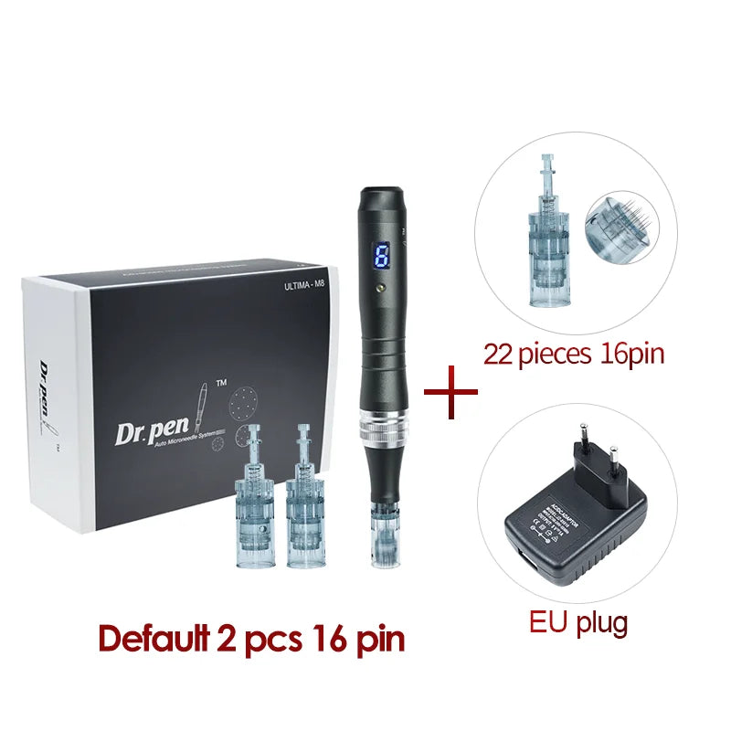 Dr pen Ultima M8 With 22 Cartridge Wireless Derma Microneedle Pen Skincare Kit MTS Treatment Professionals Use Beauty Machine