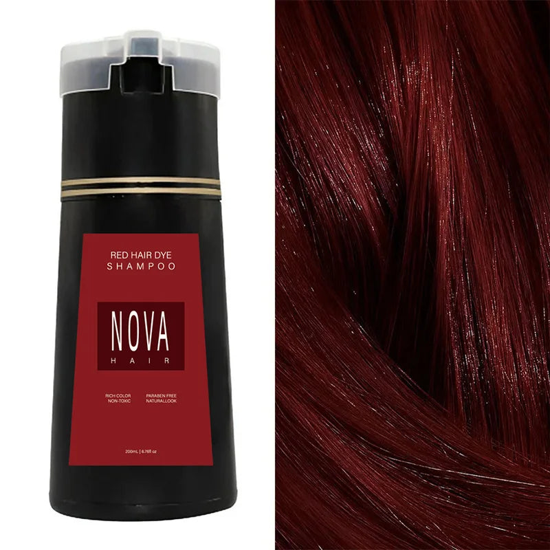 Nova Hair Dyeing Hair Care Shampoo 3-in-1 Natural Fast White Hair Dyed Black Hair Dye Lasting Convenience Men Women Hair Care