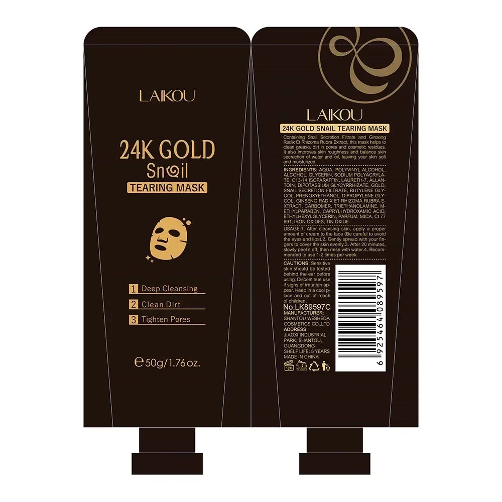 LAIKOU24K Gold foil snail tear mask 50g (hose) to clean pores