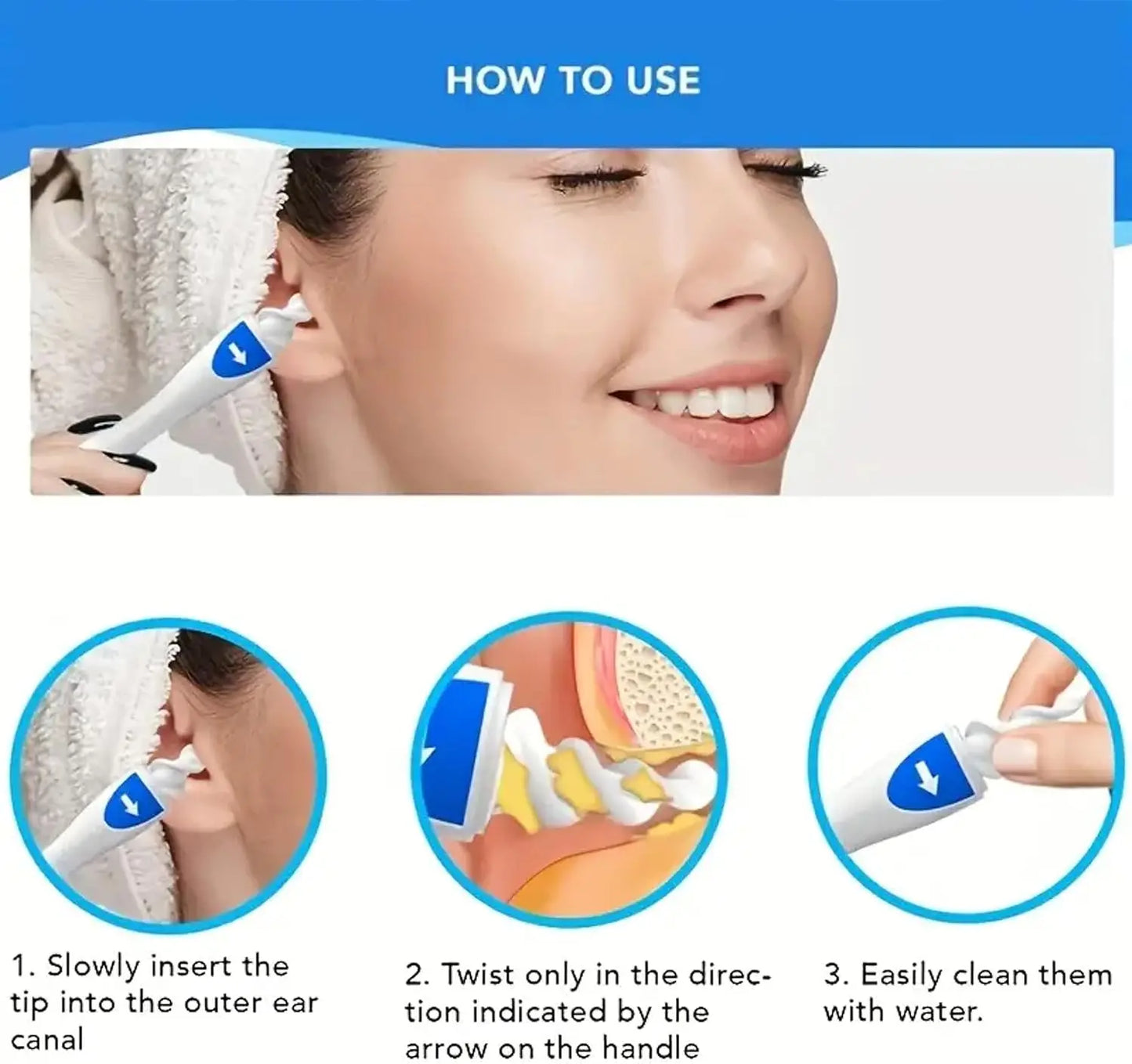 Hot New Arrival Spiral Silicon Ear Wax Removal Tool Reusable Earwax Cleaner Removal Care Soft Spiral Ears Cares Health Tools