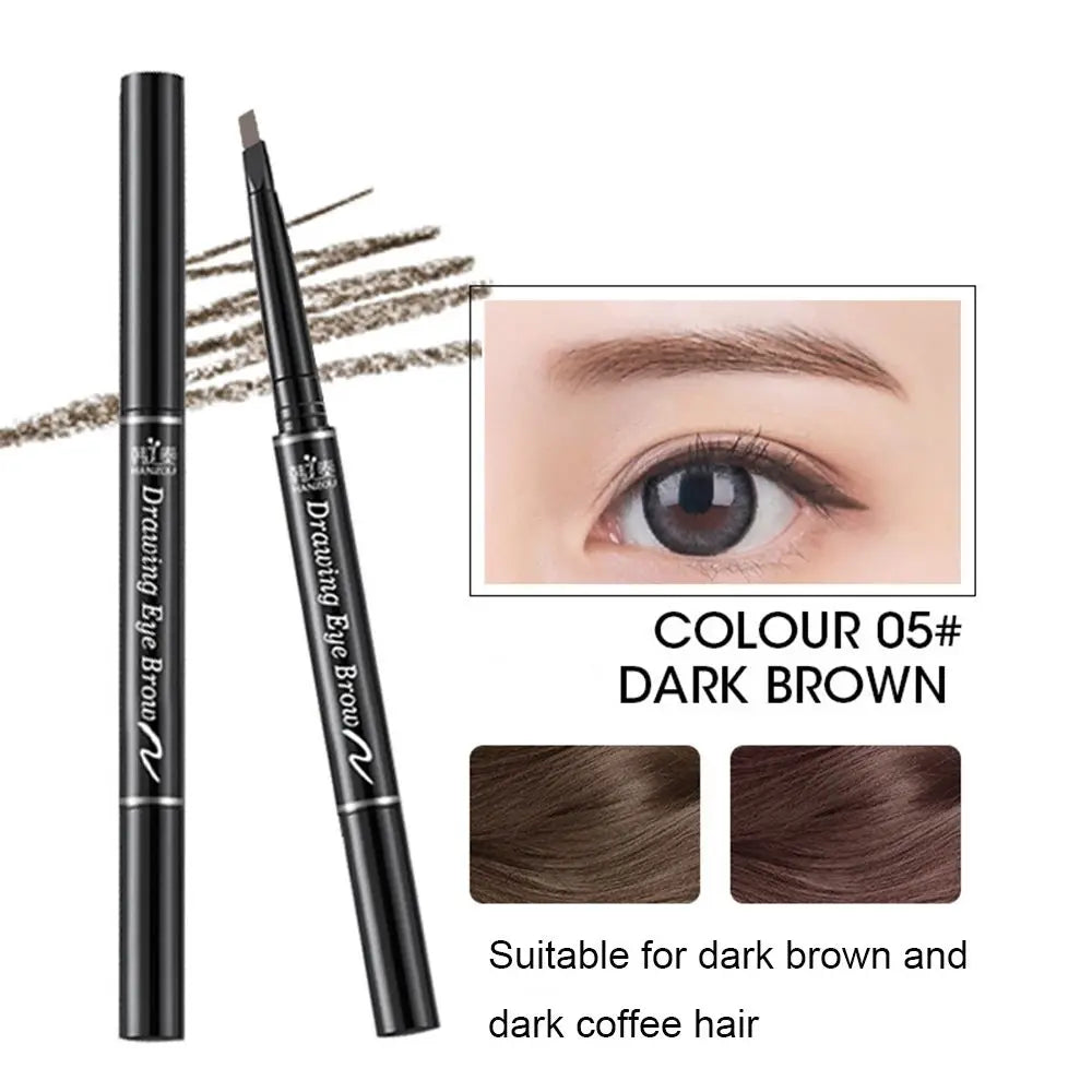 1PC Double Ended Eyebrow Pencil Rotatable Triangle Eye Brow Pen Waterproof Waterproof Beauty Makeup Tool With Brush Makeup Tool