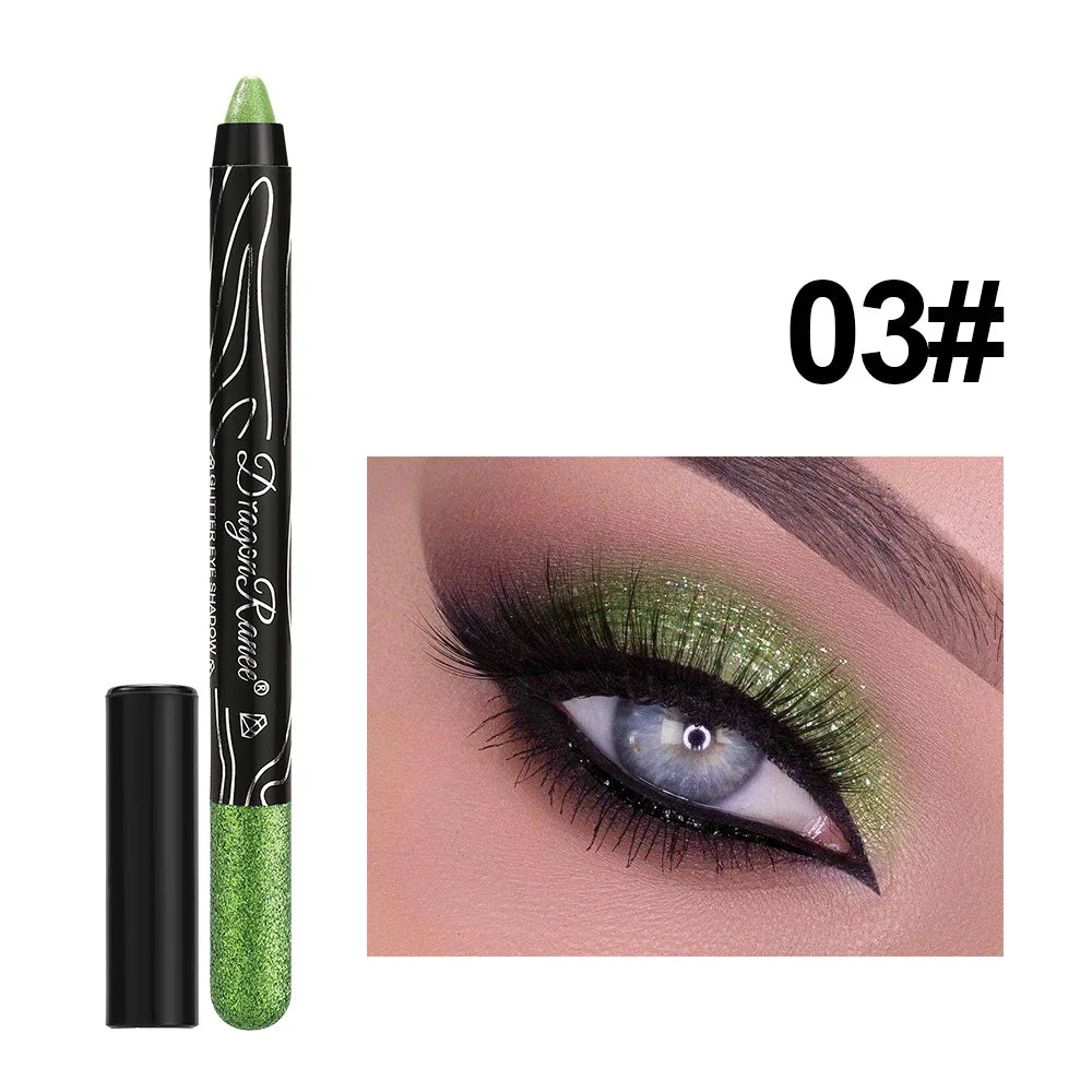 1Pc Metallic Purple Eyeshadow Pencil Glitter Silkworm Liner Pen Highlighter Long Lasting Gold Blue Cream Eye Shadow Stick Makeup