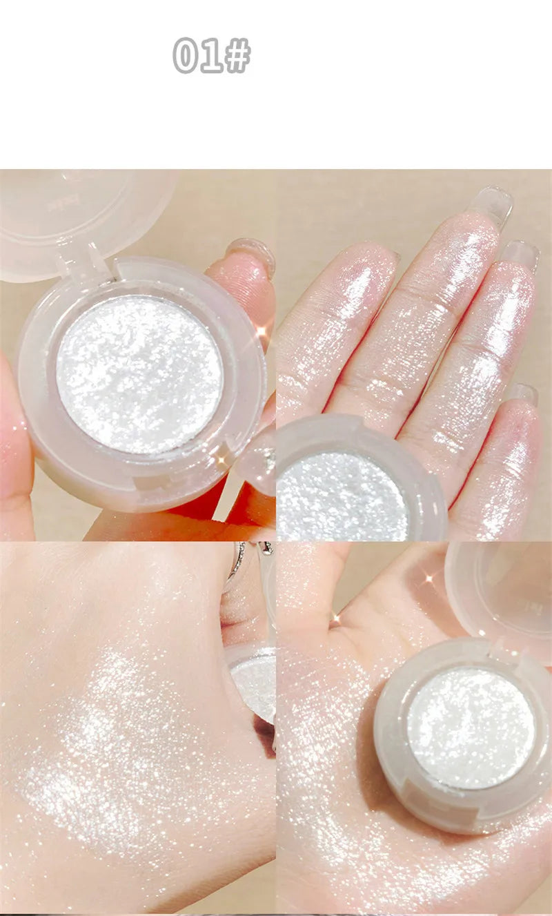 Monochrome Glitter Eyeshadow Pearlescent Highlighter Powder Makeup Diamond Eye Shadow Palette Bright Shiny Eye Makeup Cosmetics