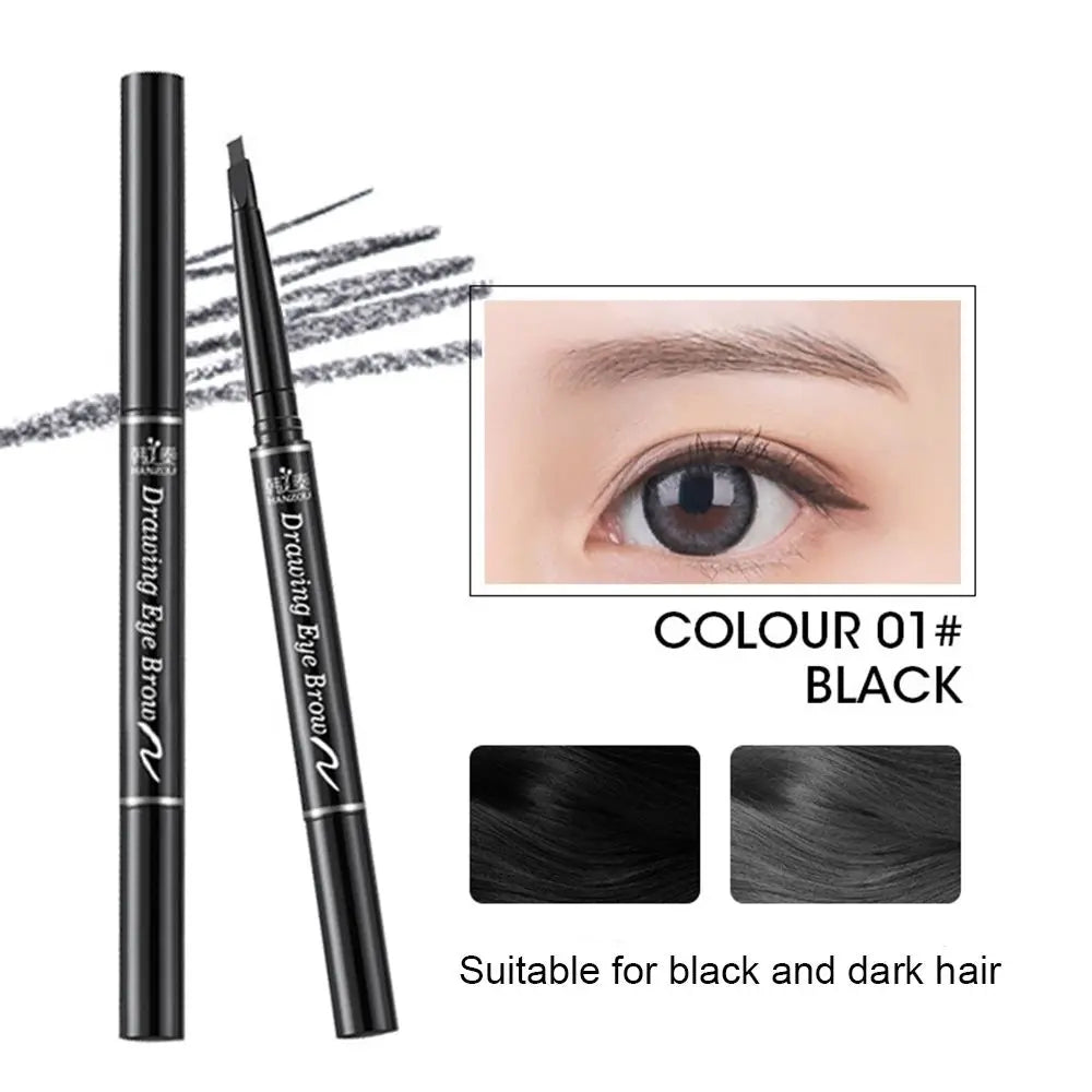 1PC Double Ended Eyebrow Pencil Rotatable Triangle Eye Brow Pen Waterproof Waterproof Beauty Makeup Tool With Brush Makeup Tool