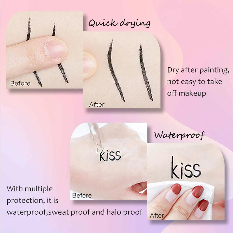 P.TWO.P Stamp Eyeliner Pencil 1 Pcs Double-ended Waterproof Quick Drying Long-Lasting Liquid Eyeliner Makeup Eyes Cosmetics Tool