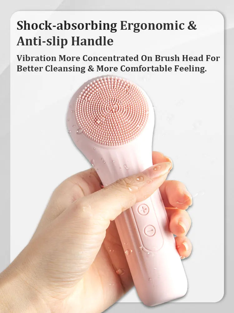 Sonic Waterproof Facial Cleansing Brush for Men & Women Rechargeable Exfoliating Electric Face Scrubber Cleanser Brush