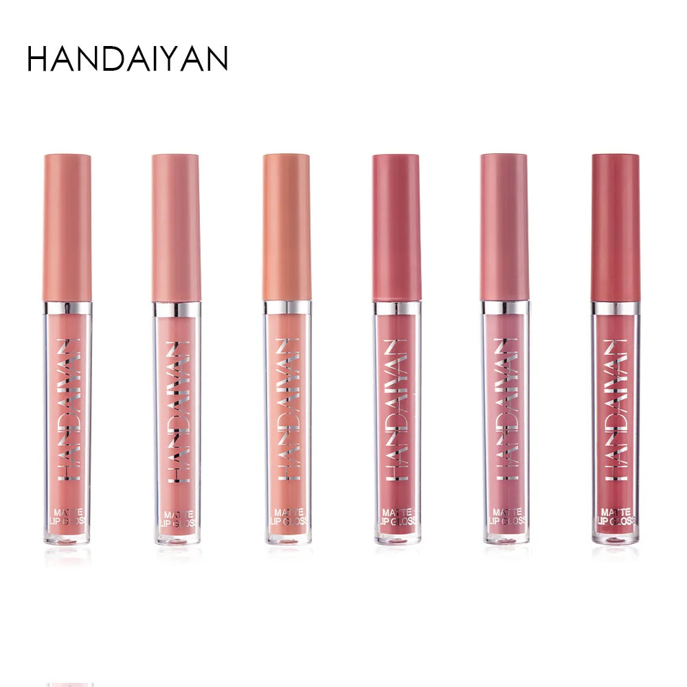 HANDAIYAN 6Pcs Liquid Velvet Matte Lip Gloss Red Lipstick Nude Makeup Women Long Lasting Waterproof Beauty Cosmetics