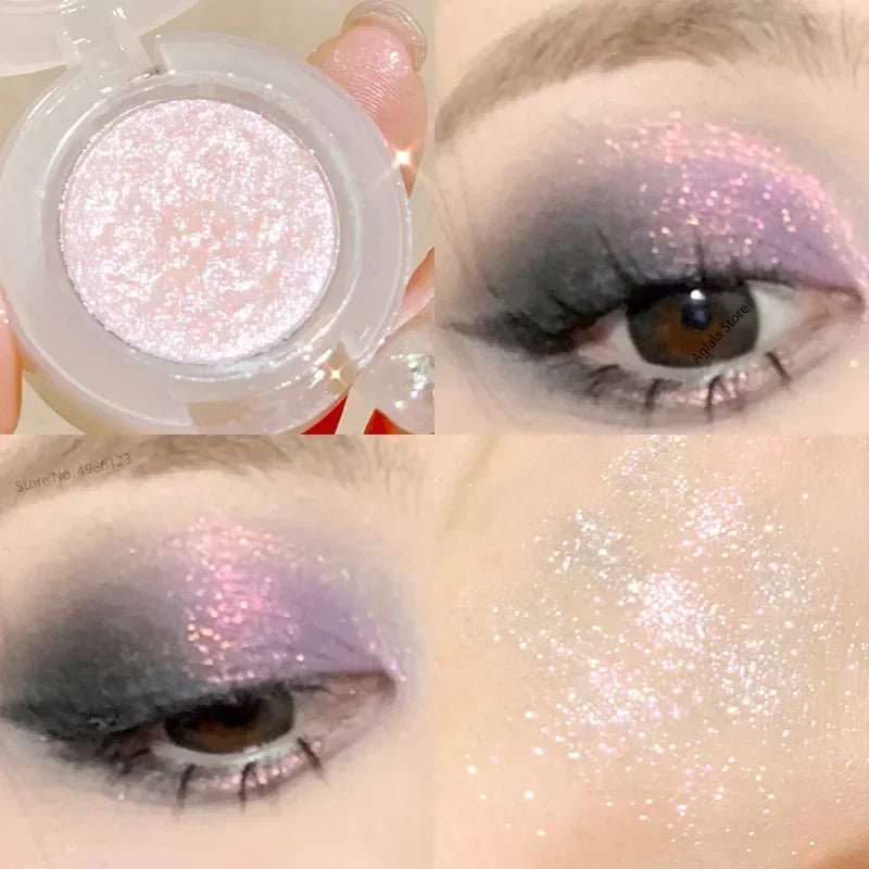 Monochrome Glitter Eyeshadow Pearlescent Highlighter Powder Makeup Diamond Eye Shadow Palette Bright Shiny Eye Makeup Cosmetics