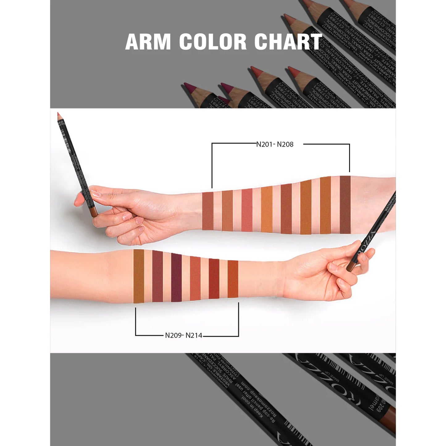 14 Color Nude Matte Lipstick Pencil Long-lasting Waterproof Lip Pencil High Pigmented Lip Liner Lip Makeup Tool