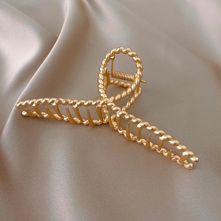 Fashion Metal Hair Claw For Women Gold Silver Color Cross Crab Hair Clip Korean Elegant Geometric Hairpin Girl Hair Accessories