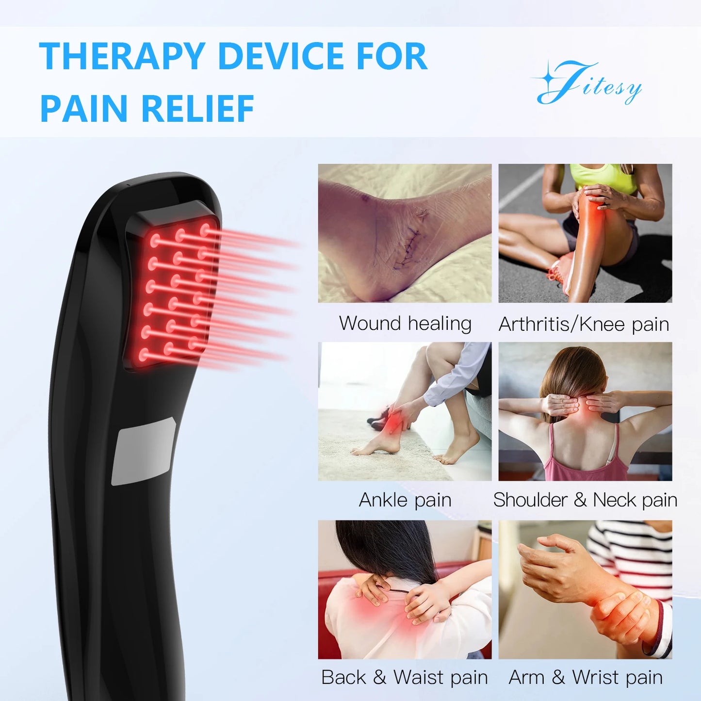 KTS Laser Therapy Device for Body Pain Relief 18x620nm Laser Diode LLLT Cold Laser Arthritis Physical Therapy Equipment Massager