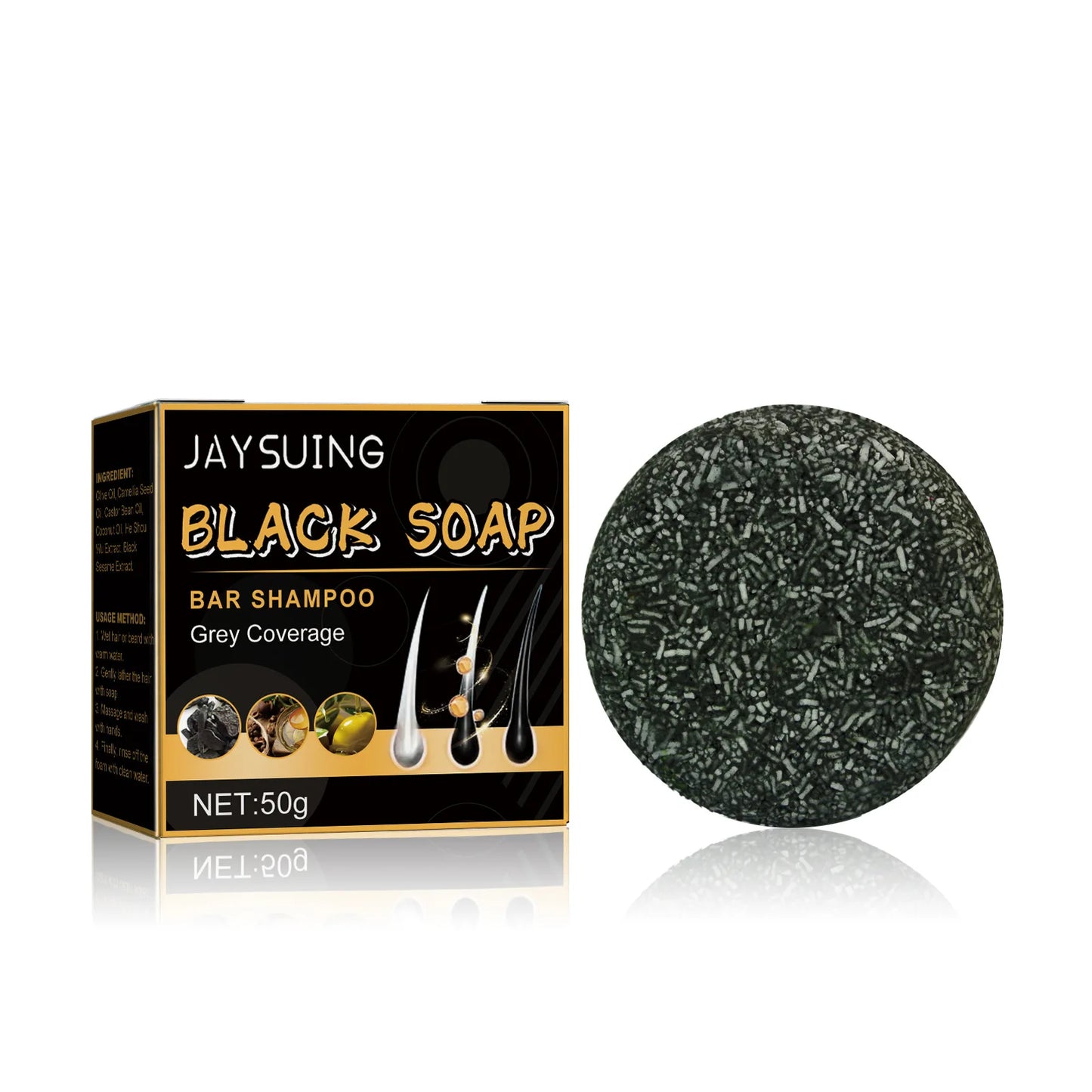 1/2/3/5Pcs Hair Darkening Shampoo Bar Soap Anti Dandruff Deep Cleansing Improve Itchy Head Frizz Black Nourishment Black Soap